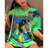 Christmas Gift High Street Oversized T-shirt Women Summer Y2K Clothes Plus Size Short Sleeve Harajuku O-neck Graphic Bodyfriend Tee Tops