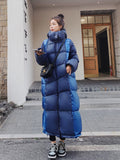 Kukombo 2022 New Down Jacket Women Winter Thicken Style Long Over-the-knee Coat Women Winter Clothes