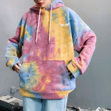 Christmas Gift Tie-dye Women's Hoodies Autumn Winter Female Hooded Casual Sweatshirt Tops Harajuku Oversized Ladies Girls Hoodie Hoodies