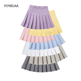 Christmas Gift Sweet Women Pleated Skirts Summer High Waist Ladies Girls Mini Short Skirt Preppy Style Chic Women Mini Skirts Solid Color Skirt