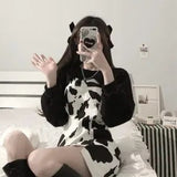 Kukombo Cow Print Slip Dress Women 2022 Fashion Sexy Bodycon Dress Women Summer Sundresses Streetwear Women Korean Trendy Dress