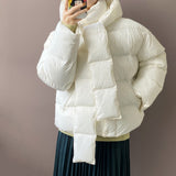 Christmas Gift  Women Thickened Short Hooded Oversize Parkas Puffer Jackets 2021 Winter Long Sleeve Buttons Pockets Female Warm Coat