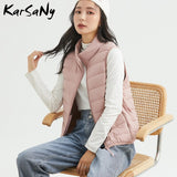 Christmas Gift Short Ultra Light Down Vest Women Winter Warm White Duck Down Sleeveless Vest For Women Plus Size Thin Lightweight Winter Jacket