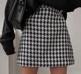 Christmas Gift Msfancy Plaid Mini Skirt Women Black White Fashion Official Faldas 2023 Mujer Korean Style High Waist Short Jupe