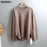 Christmas Gift Autumn Winter O-NECK oversize thick Sweater pullovers Women 2021 loose cashmere  turtleneck Sweater Pullover female Long Sleeve