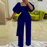 Kukombo Elegant Solid OL Jumpsuits Chic Evening Party Club Ovearlls