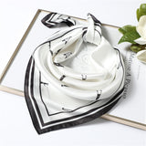 Kukombo New Silk Scarf Square for Women 70x70cm Small Neck Scarves Lady Shawl Fashion Print Hijab Brand Designer High Quality Scarfs