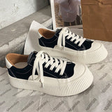 Kukombo Autumn Women Green White Black Casual Platform Canvas Sneakers Sports Shoes Tennis Designer Running Flat Vulcanize