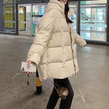 Kukombo 2022 New Winter Jacket Women Oversize Parka Coat Thick Warm Cotton Puffer Coat Black Hooded Padded Women Winter Jacket