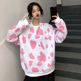 Christmas Gift Spring Autumn Women T Shirt Cow Dot Print Ladies T-shirt O-neck Long Sleeve Women's Tee Tops Casual Loose Female T-shirt Tees