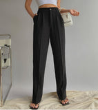Kukombo 2022 Spring New Office Lady High Quality Elegant Casual Fashion Wide Leg Women Female Pants Hot Sales