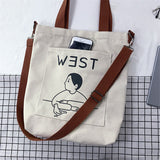 Kukombo Canvas Bag Women Messenger Bag Large Capacity Shopping Bag Versatile Canvas Bag Slung Female Student Women's Handbag