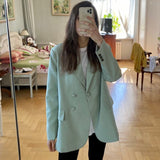 Kukombo Autumn Winter Women's Blazers Pockets Jackets Fashionable Vintage Oversized Wild Office Lady Tops JK20165