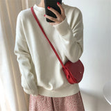 Christmas Gift BGTEEVER Basic O-neck Knitted Jumpers for Women Sweater Casual Loose Long Sleeve Winter Sweater Female Pullovers Streetwear