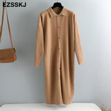 Christmas Gift straight autumn winter loose long sweater dress women split side long  oversize maix sweater dress female basic dress