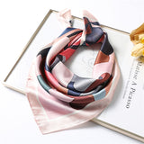 Kukombo New Silk Scarf Square for Women 70x70cm Small Neck Scarves Lady Shawl Fashion Print Hijab Brand Designer High Quality Scarfs