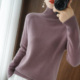 Christmas Gift Turtleneck Cashmere Women Sweaters Solid Casual Long Sleeve Knitted Jumper Female Bottoming Pullover Sweaters 2021 Autumn Winter