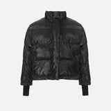 Christmas Gift  Black Street Style Solid Puffer Jacket Women Winter Clothes Casual Zipper Button Warm Bubble Coats Parkas Outerwear