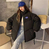 Christmas Gift Oversized Fashion Purple Parkas Women Hooded Jacket 2021 Winter Loose Cotton Padded Student Coat Thicken Warm Outerwear
