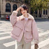 Christmas Gift Cotton padded clothes Korean loose cotton padded jacket 2021 new Parker coat women's winter short thickened zipper tooling coat