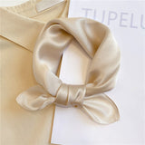 Christmas Gift Solid Natural Silk Square Scarf Women Small Neck Hairband Foulard High Quality Bandana Scarves Female Summer New Neckerchief