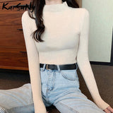 Christmas Gift Autumn Women Sweaters And Pullovers Turtleneck Slim Women's Jumper White Knitted Tops Winter Ladies Sweater Woman 2021 Korean