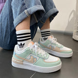 Kukombo Sneakers 2021 Autumn Women White Tennis Canvas Platform Sports Shoes Korean Flat Running Basket Vulcanize Rubber Fashion