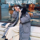 Christmas Gift New European and American winter middle and long style high-end fashion red loose knee casual wool collar hat coat women