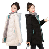Christmas Gift 2021 New Winter Parkas Women Jacket Long Coat Slim Female Down Cotton Parka Hooded Thick Warm Overcoat Loose Casual Jackets