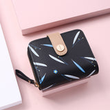 Kukombo 2022  New Women Cute Wallet Zipper Buckle Folding Girl Wallet Brand Designed Pu Leather Small Coin Purse Female Card Holder