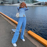Kukombo Casual Loose Jeans Harajuku Pockets High Waisted Trousers Wide Leg Pants Women 2022 Fashion Streetwear Sweet Cute Lady