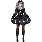 Halloween Kukombo Halloween Lolita Dress Costumes For Women Gothic Cosplay Girl Scary Black Style Vampire Carnival Party Church Vintage Retro Cute