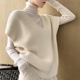 Christmas Gift  2021 New Winter Spring Women Sweaters Pullovers Sleeveless Vest Waistcoat Vintage Oversize Wild Knitwear Tops SWV1158