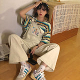 Kukombo Harajuku Jumpsuit Women Kawaii Oversize Wide Leg Overalls Korean Fashion Pants Vintage Soft Girl Y2k Streetwear Trousers