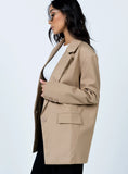 Kukombo Fashion Women Blazers Casual Streetwear Vintage Long Sleeve Single Breasted Elegant Pocket Coat Loose Suit Jacket Outerwear