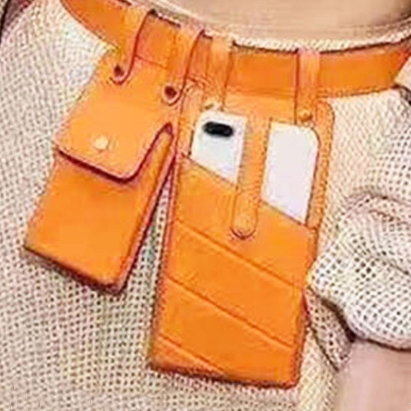 Kukombo  Women Waist Bag Fashion Leather Waist Belt Bag Crossbody Chest Bags Girl Fanny Pack Small  Phone Pack Shoulder Strap Packs 03037