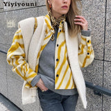 Christmas Gift Yiyiyouni Thicken Warm Waistcoat Women Autumn Winter Lamb Wool Vests Coat Female Sleeveless White Jackets Ladie Casual Tops 2021