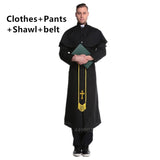 Halloween Kukombo Ladies Missionary Priest Uniform Medieval Costume Nun Cosplay Halloween Dress For Women Cross Religious Polyester Adult Men Robe