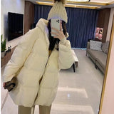 Christmas Gift 2021 New Korean Version of Loose Turtle Back Profile Thick Winter Mid-length Bread Coat Jacket Tide Down Cotton Jacket Women