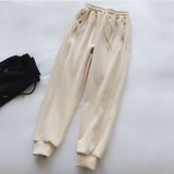 Christmas Gift Late autumn 2021 New Loose Korean Version Plus Velvet Thick Sports Wide-leg Pants Women's Harlan Beam Foot Guard Pants