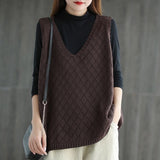 Christmas Gift Sweater Vests Women Baggy Korean Style Students High Street Casual Cozy Sleeveless Female Vintage Knitted Outerwear Simple Kpop