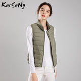 Christmas Gift Short Ultra Light Down Vest Women Winter Warm White Duck Down Sleeveless Vest For Women Plus Size Thin Lightweight Winter Jacket
