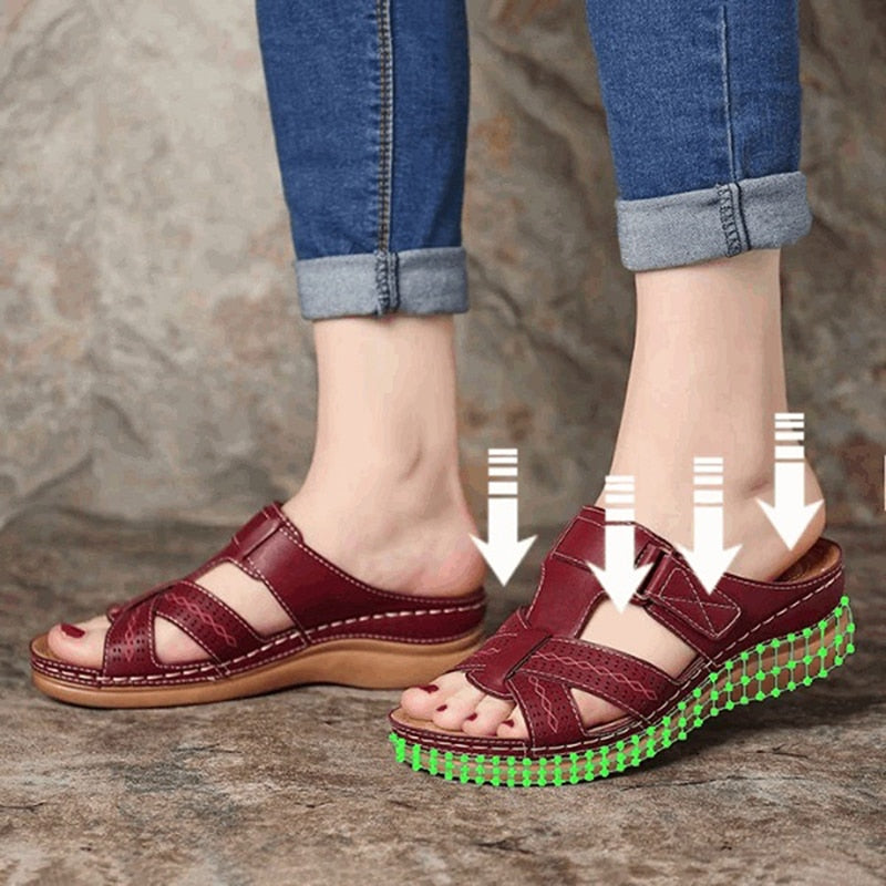 Women's Summer Open Toe Comfy Sandals Super Soft Premium Orthopedic Low Heels Walking Sandals Drop Shipping Toe Corrector Cusion