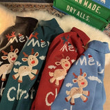 Christmas Gift Men's And Women'sTurtleneck Christmas Sweater Ladies Lovely Elk   Pullover Sweater Outer Wear Sweater Holiday Costumes Loose Top