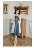 Kukombo Dresses For Women 2022 Blue Gentle And Wild Sleeveless Sling Dress Summer French Fashion Retro First Love Dress