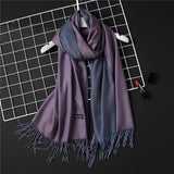 Christmas Gift Hot 2021 Winter Scarf Double Side Women's Scarves Fashion Warm And Soft Cashmere Scarf Lady Shawls Pashmina Foulard Tassel