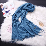 Christmas Gift 2021 women scarf solid cashmere scarves lady shawls and wraps winter head scarf pashmina long size foulard hijab wholesale