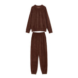 Christmas Gift Yiyiyouni Autumn Winter Corduroy Tracksuits 2 Pieces Pants Sets Women Velvet Oversized Pullovers and Sweatpants Female Outfits