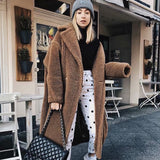 Christmas Gift 2021 Winter Thicken Warm Faux Fur Teddy Coat Women Fashion Basic Lambswool Oversized Jacket Coats Street Fluffy Long Overcoat