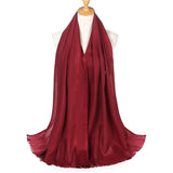 Christmas Gift New Femme Hijab Scarf Muslimen Head Wraps Women Solid Cotton Shawls Pashmina Scarves Foulard Bandana High Quality